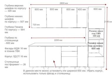 Кухня прямая Энерит А01 фото 4