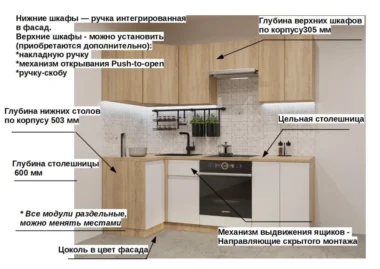 Кухня модульная угловая Дания Т03 фото 2