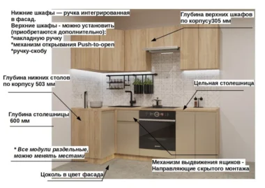 Кухня модульная угловая Дания Р03 фото 2