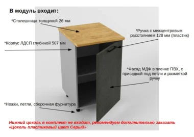 Шкаф нижний Тирин 50см фото 2